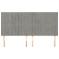 Табла за легло, светло сива, 180x5x118/128 см, кадифе