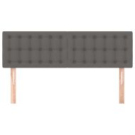 Табла за легло, сива, 144x5x78/88 см, изкуствена кожа