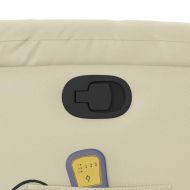 Изправящ масажен реклайнер стол, кремав, изкуствена кожа