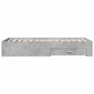 Рамка за легло с чекмеджета, бетонно сива, 90x190 см