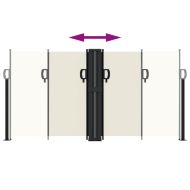 Прибираща се странична тента, кремава, 120x1000 см