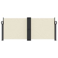 Прибираща се странична тента, кремава, 100x1000 см