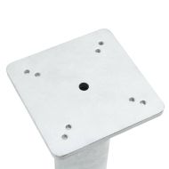 Стойка за чадър за вграждане, сребриста, 16x16x39,5 см, стомана