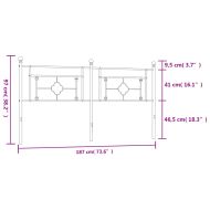 Метална резервна табла за легло, бяла, 180 см