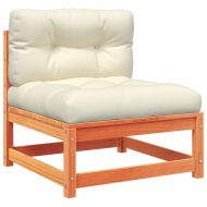 Градински комплект с възглавници, 5 части, восъчнокафяв