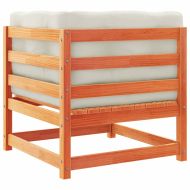 Градински комплект с възглавници, 5 части, восъчнокафяв