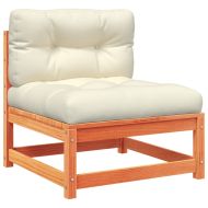 Градински комплект с възглавници, 7 части, восъчнокафяв