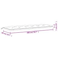 Възглавница за градинска пейка зелена 200x50x7 см оксфорд плат