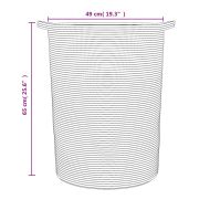 Кош за съхранение, кафяво и бяло, Ø49x65 см, памук