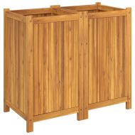 Градинска кашпа с вложка 84x42x75 см масивна акация