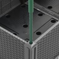 Градински сандък с пергола, светлосив, 120x40x142,5 см, PP