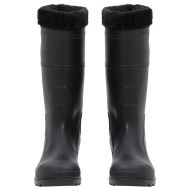Ботуши за дъжд с подвижни чорапи, черни, размер 42, PVC