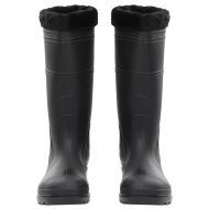 Ботуши за дъжд с подвижни чорапи, черни, размер 44, PVC