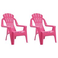 Градински столове 2 бр за деца розови 37x34x44 см PP дървен вид