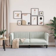 Диван, 2-местен, светлосив, кадифе