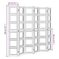 Разделител за стая, 6 панела, бял, дърво пауловния масив