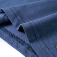 Детска тениска с дълъг ръкав, син меланж, 140