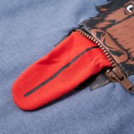 Детски суитшърт с качулка, син меланж, 140