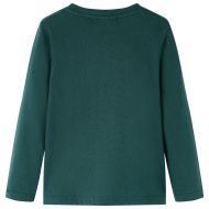 Детска тениска с дълъг ръкав, тъмнозелена, 104