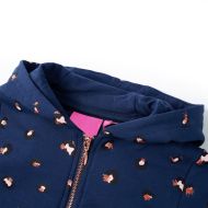 Детски суитшърт с качулка, нейви син, 128