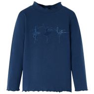 Детска тениска с дълъг ръкав, нейви синьо, 140