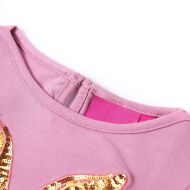 Детска тениска с дълъг ръкав, опушено розово, 104