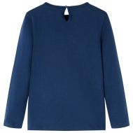 Детска тениска с дълъг ръкав, нейви синьо, 104