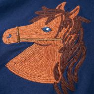 Детски суитшърт с качулка, тъмносин, 104