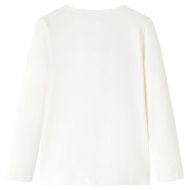 Детска тениска с дълъг ръкав, екрю, 128