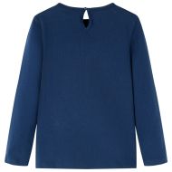 Детска тениска с дълъг ръкав, нейви синьо, 128
