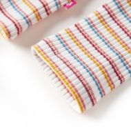 Детска тениска с дълги ръкави, ниска яка, екрю, 128