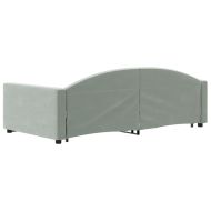 Канапе с изтеглящо легло и чекмеджета светлосив 90x200см кадифе