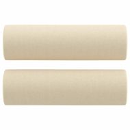 2-местен диван с декоративни възглавници кремав 120 см плат