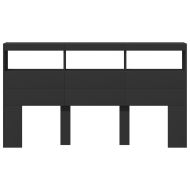 Табла шкаф с LED, черен, 180x17x102 см