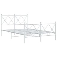 Метална рамка за легло с горна и долна табла, бяла, 120x190 см