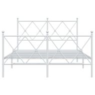 Метална рамка за легло с горна и долна табла, бяла, 120x190 см