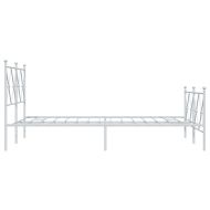Метална рамка за легло с горна и долна табла, бяла, 120x190 см