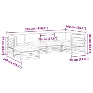 Градински комплект 6 части с възглавници импрегниран бор