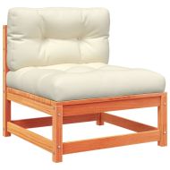 Градински комплект с възглавници, 6 части, восъчнокафяв