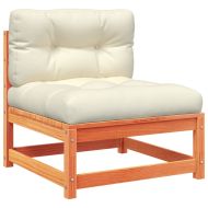 Градински комплект диван с възглавници, 9 части, восъчнокафяв