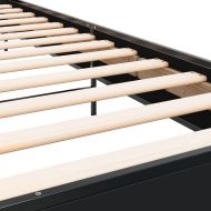 Рамка за легло, черна, 100x200 см, инженерно дърво и метал