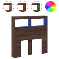 Табла шкаф с LED, кафяв дъб, 100x17x102 см