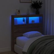 Табла шкаф с LED, кафяв дъб, 100x17x102 см