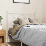 Метална резервна табла за легло, бяла, 90 см