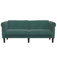 Диван, 2-местен, тъмнозелен, кадифе