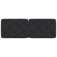 Мека табла за легло, черна, 120 см, кадифе