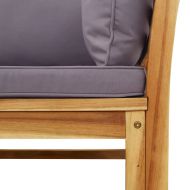 Градински лаундж комплект с възглавници, 5 части, акация масив