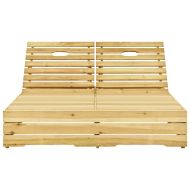 Двоен шезлонг с кралскосини шалтета, импрегнирано борово дърво