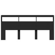 Табла шкаф с LED, черен, 220x17x102 см