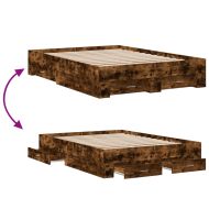 Рамка за легло с чекмедже опушен дъб 120x190 см инженерно дърво